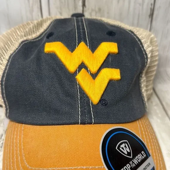 Men's Top of the World Navy West Virginia Mountaineers Offroad Trucker Adjustabl - Picture 2 of 11